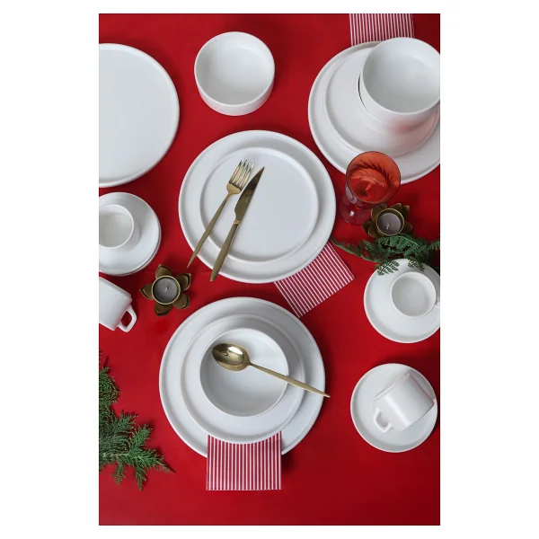 Keramika Stackable Mat Beyaz 20 Parça 4 Kişilik Yemek Takımı - Görsel 2
