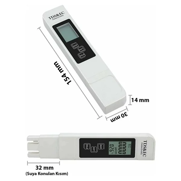 Etabel Ticaret Etabel 3 İn 1 Dijital Su Kalitesi Test Tds Çok Fonksiyonlu Su Saflık Sıcaklık Ölçer - Görsel 5