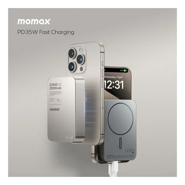 Momax Q.Mag X2 20000 mAh Hızlı Şarj MagSafe Powerbank - Görsel 5