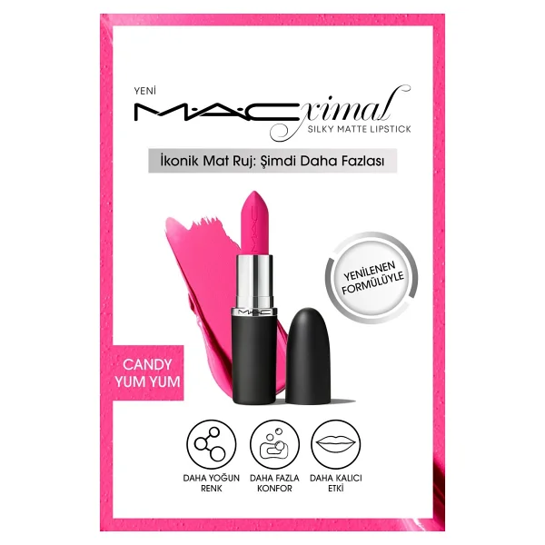 M.A.C Macximal Silky Matte Candy Yum Yum Stick Ruj - Görsel 8