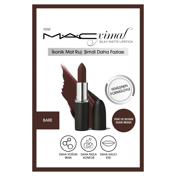 M.A.C Macximal Silky Matte Bare Macximal Stick Ruj - Görsel 5