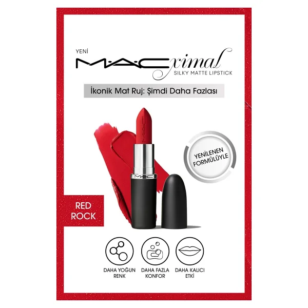 M.A.C Macximal Silky Matte Red Rock Stick Ruj - Görsel 8