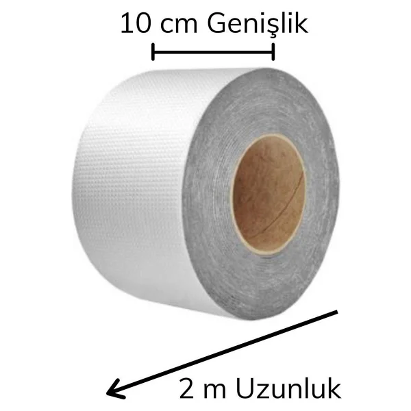 Folyo Kaucuk Bant Yapiskanli Su Gecirmez Cati Boru Tamir Bandi (2metre X 10 Cm) - Görsel 2
