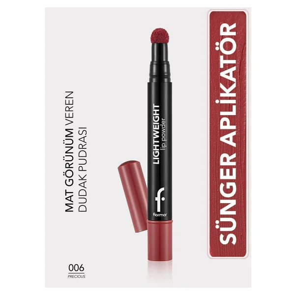 Flormar Lightweight Lip Powder 006 Precious Likit Ruj - Görsel 3
