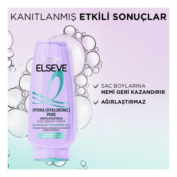 L'oreal Paris Elseve Hydra Hyaluronic Pure Nemlendirici 250 Ml Saç Kremi - Görsel 2