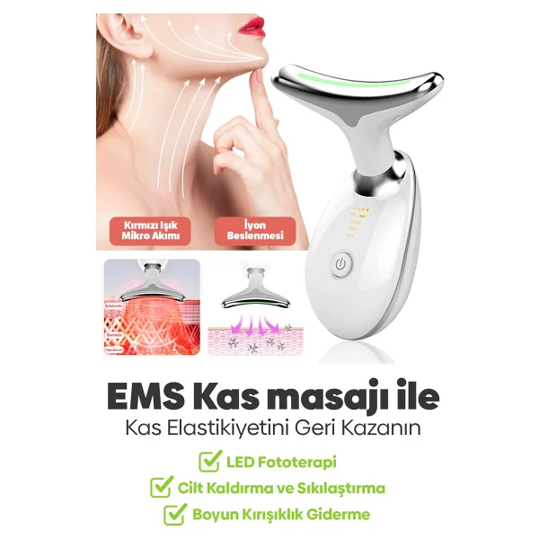 Sheland Pro 3 Programlı Yüz Ve Boyun Kırışıklık Karşıtı Ve Giderici Ems Güzellik Cihazı - Görsel 3