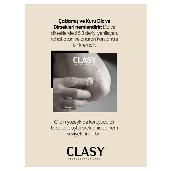 Clasy Care Diz Ve Dirsek Bakım Kremi - Çatlak, Kurumuş, Koyulaşmış Sert Deriye Karşı (Clasy Crack Repair Cream) - Görsel 3