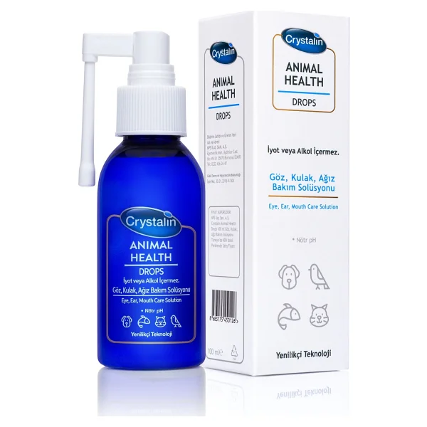 Crystalin Animal Health 100 Ml Ağız, Göz, Kulak Ve Yara Bakım Solüsyonu Doğal İçerik İle Derin Temizlik - Görsel 4