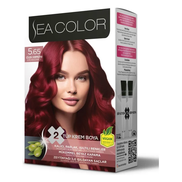 Sea Color 5.65 Çilek Kırmızısı Saç Boyası - Görsel 3