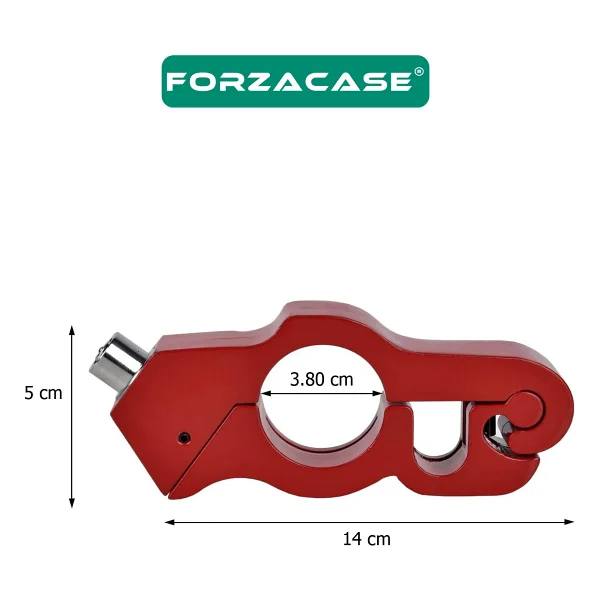 Forzacase Universal Metal Motosiklet Kilidi 2 Anahtarlı Gidon Ve Fren Kilit - Fc1002 - Siyah - Görsel 2