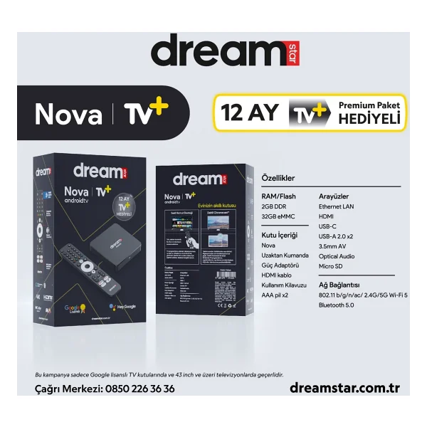 Dreamstar Nova 32 GB 4K Android TV Box - Görsel 6