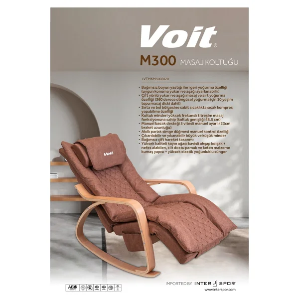 Voit M300 Sandalye Tipi Kahverengi Masaj Koltuğu - Görsel 4