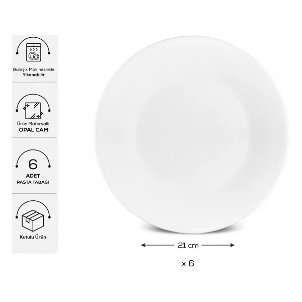 Karaca Albert 21 Cm 6'lı Pasta Tabağı - Görsel 3
