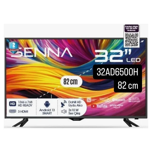Senna 32ad6500h HD 32" 82 Ekran Uydu Alıcılı Android Smart LED TV - Görsel 2