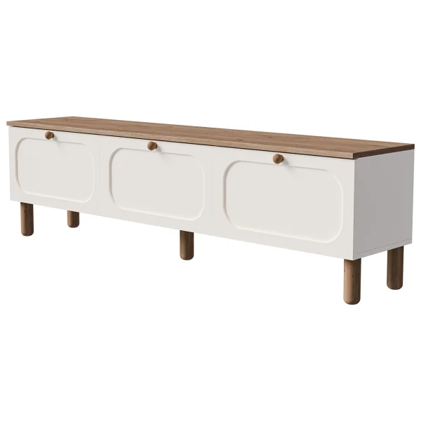 Mezza 1280 Monza 180 Cm (membran Mdf Kapaklı) Bohem Tv Ünitesi Sepet-beyaz Meşe - Görsel 5