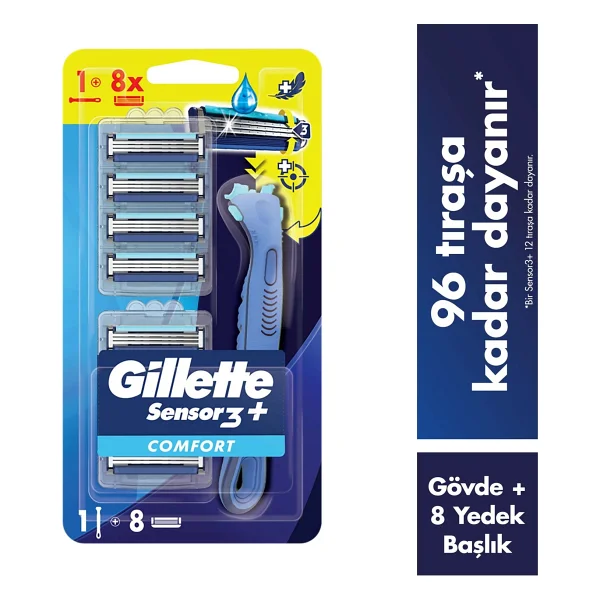 Gillette Sensor3+ Comfort 8 Başlıklı Tıraş Bıçağı - Görsel 2
