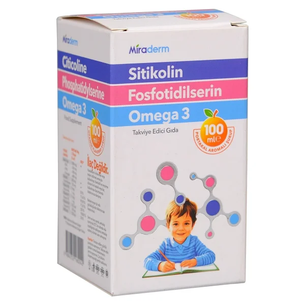 Miraderm Sitikolin Fosfotidilserin Omega 3 Şurup 100 Ml - Görsel 4