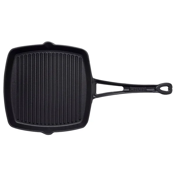 Lava Metal Saplı 26x26 Cm Döküm Mavi Izgara Tava - Görsel 2
