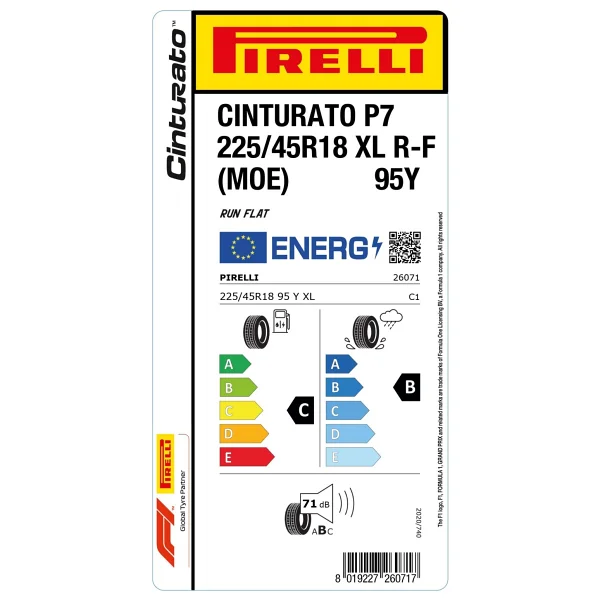 Pirelli Cinturato P7 225/45 R18 95Y XL R-F MOE Yaz Lastiği - 2025 - Görsel 4