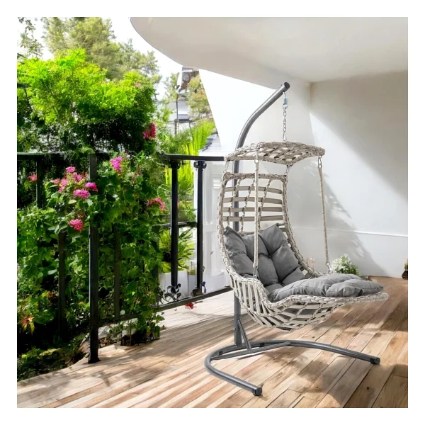 Capri Swing Alaçatı Plus 1 Kişilik Rattan Bahçe Salıncağı - Görsel 6