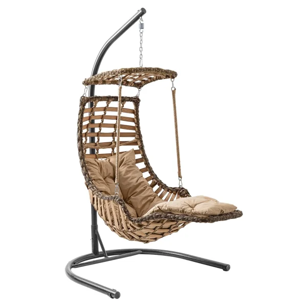 Capri Swing Alaçatı Plus 1 Kişilik Rattan Bahçe Salıncağı - Görsel 5