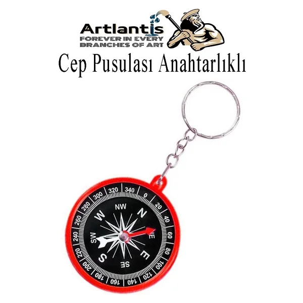 Artlantis Pusula Anahtarlık Renkli 1 Adet Küçük Pusula Okul Deney Gezi Cep Pusulası Manyetik Pusula Plastik Öğrenci - Kırmızı - Görsel 3