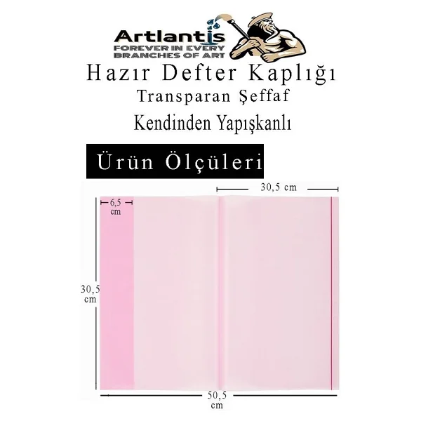 Artlantis Hazır Defter Kaplığı Şeffaf Buzlu Mavi A4 10 Adet 1 Paket Cırtlı Ayarlanabilir Kendinde Yapışkanlı Kaplık Okul Sınıf - Görsel 2