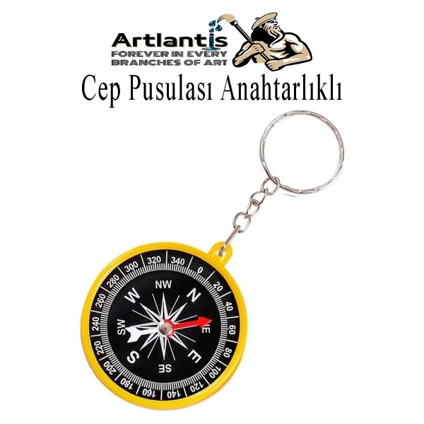 Artlantis Pusula Anahtarlık Renkli 1 Adet Küçük Pusula Okul Deney Gezi Cep Pusulası Manyetik Pusula Plastik Öğrenci - Kırmızı - Görsel 5