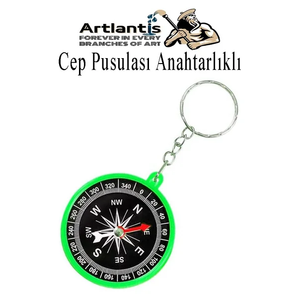 Artlantis Pusula Anahtarlık Renkli 1 Adet Küçük Pusula Okul Deney Gezi Cep Pusulası Manyetik Pusula Plastik Öğrenci - Kırmızı - Görsel 6