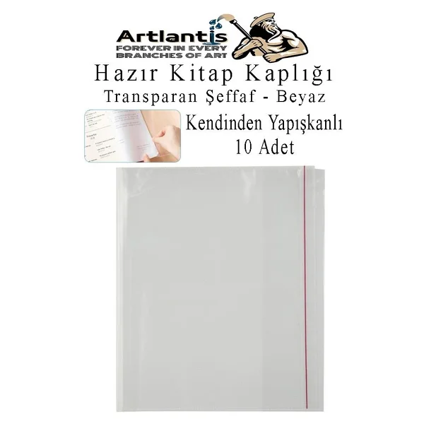 Artlantis Hazır Kitap Kaplığı Şeffaf Buzlu Beyaz 10 Adet 1 Paket Cırtlı Ayarlanabilir Kendinde Yapışkanlı Kaplık Okul Sınıf - Standart - Görsel 6