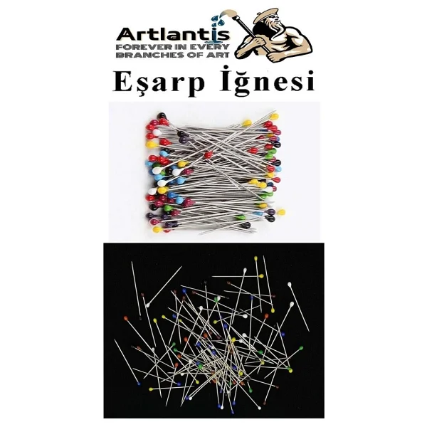 Artlantis Eşarp İğnesi Beyaz 200 Lü 1 Paket Türban İğnesi Başörtüsü Toplu İğne Şal Düğün Nikah Nişan Kına Sünnet Takı İğnesi - Görsel 3