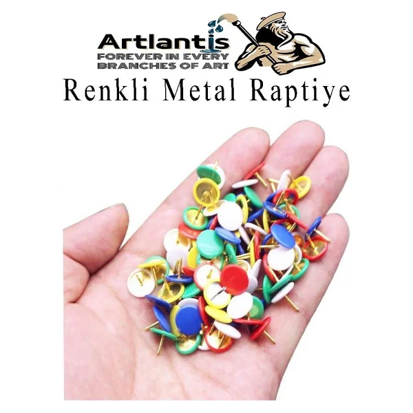 Artlantis Kırmızı Raptiye 250 Adet 1 Paket Renkli Pvc Kaplı Başlıklı Raptiye Plastik Yuvarlak Düğmeli Raptiye Pano Okul Ofis Büro - Standart - Görsel 5