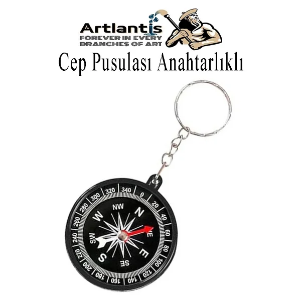 Artlantis Pusula Anahtarlık Renkli 1 Adet Küçük Pusula Okul Deney Gezi Cep Pusulası Manyetik Pusula Plastik Öğrenci - Kırmızı - Görsel 7