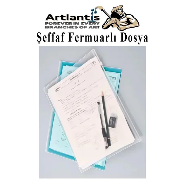 Artlantis A4 Şeffaf Fermuarlı Dosya 5 Renk 1 Paket Pvc Fermuarlı Evrak Dosyası 24x34cm Çıtçıtlı Belge Evrak Dosyası Ofis Büro Okul - Çok Renkli - Standart - A-4 - Görsel 5