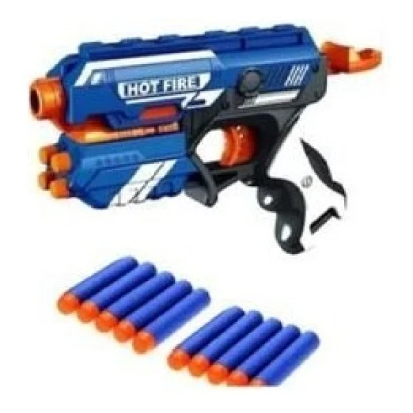 Nerf Silah Sünger Mermi Atan Nişancı Oyuncak Tabanca 10 Adet Yedek Mermili - Mavi - Görsel 2