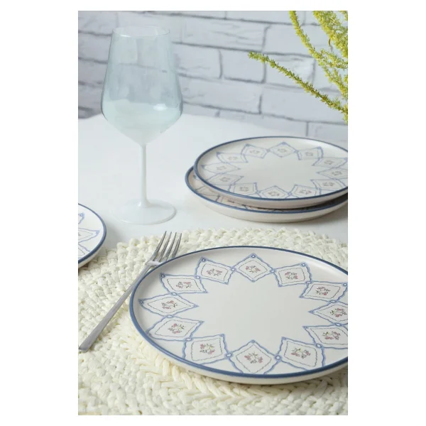 Keramika Floral Waves Nordic 22669 22 Cm 6'lı Pasta Tabağı - Görsel 3