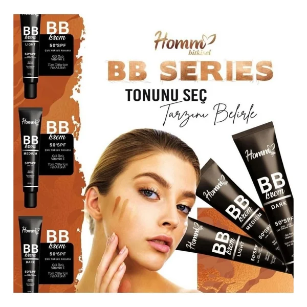 Homm Life Bb Krem Light 50+ Spf 40 Ml Canlandırıcı Etki İle Karma Ciltler İçin E Vitamini İçerir - Görsel 2