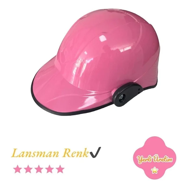 Mediterian Jokey Kask Pembe Motosiklet & Bisiklet Kaskı (Yazlık Yarim Kask Ultra Dayanıklı Yerli Üretim) - Görsel 2