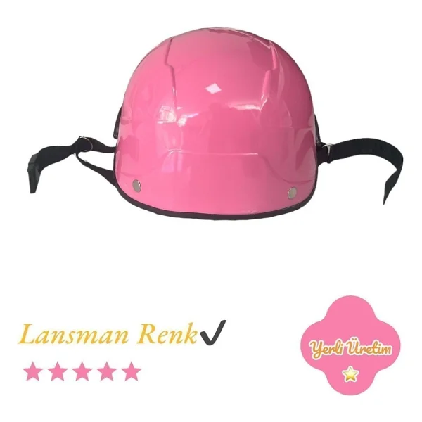 Mediterian Jokey Kask Pembe Motosiklet & Bisiklet Kaskı (Yazlık Yarim Kask Ultra Dayanıklı Yerli Üretim) - Görsel 3