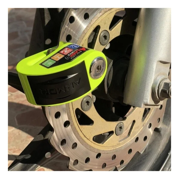 Armor Alarmlı Motorsiklet Disk Kilidi Çelik Gövde 606 Mva 6mm-Yeşil - Görsel 5
