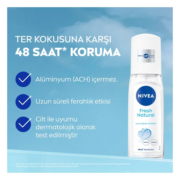 Nivea Fresh Natural 75 ml Kadın Deodorant - Görsel 3