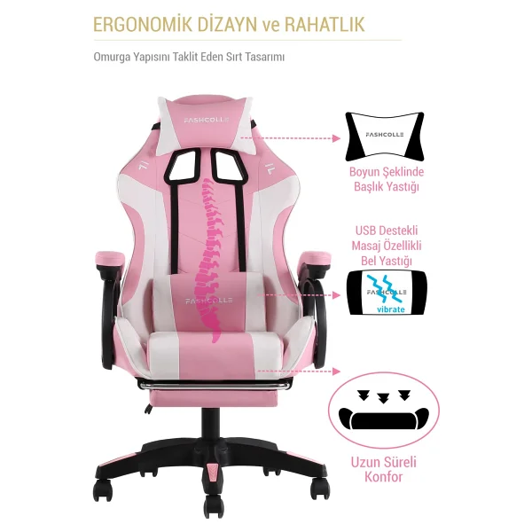 Fashcolle Dynamic Masajlı Oyuncu Koltuğu - Görsel 7