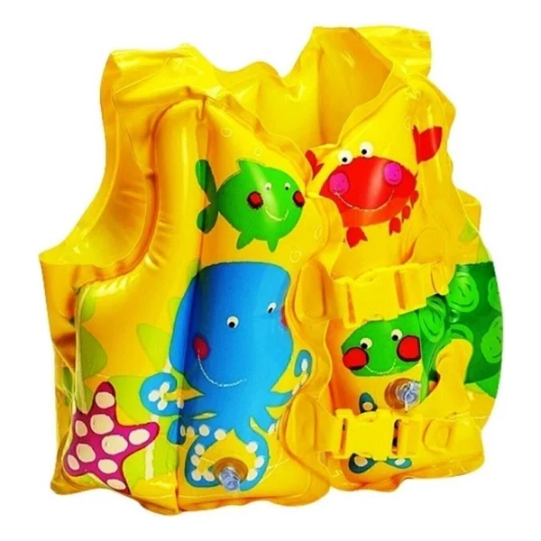 İntex Deniz Yıldızı Desenli 3-5 Yaş Çocuk Can Yeleği, Dayanıklı Vinil, 30 cm, 3 Hava Odacıklı, Ayarlanabilir Kemer - Sarı - Görsel 2