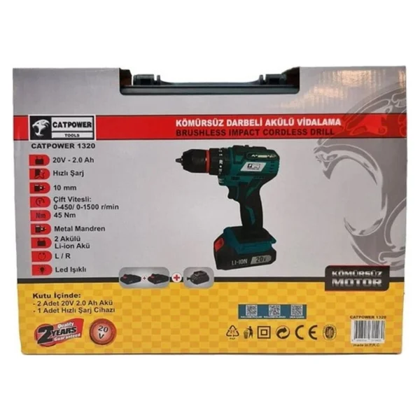 Catpower 1320 20 V 2 Ah Çift Akülü Darbeli Vidalama Makinesi - Görsel 2