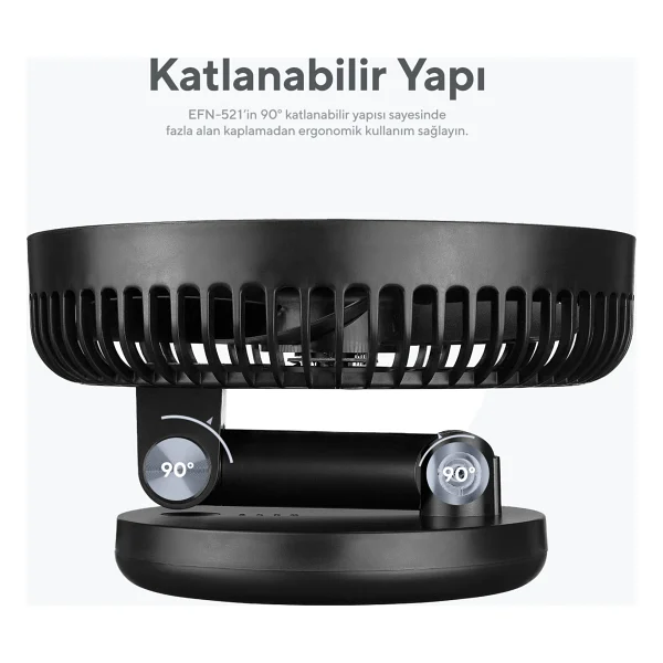Everest EFN-521 Masaüstü Şarj Edilebilir USB Fan - Görsel 10