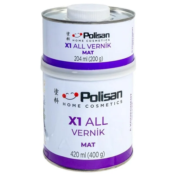 Polisan X1 All Vernik Mat Şeffaf Çift Bileşenli 0.6 Kg - Görsel 2