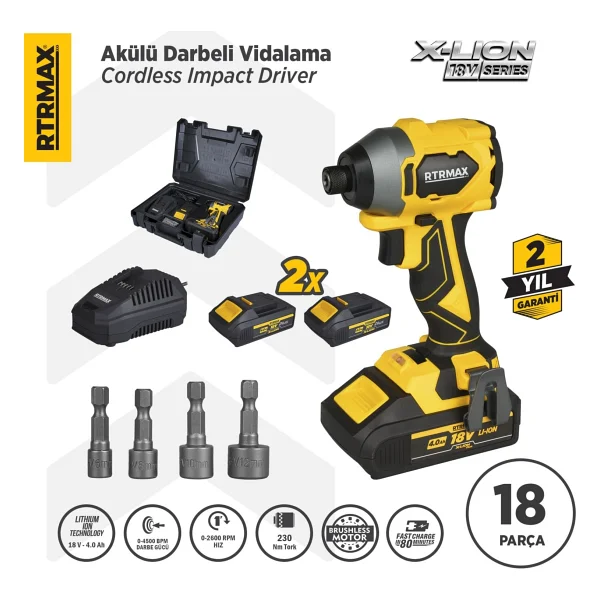 Rtrmax Rtx3050 Çift Akülü 4 Ah Vidalama Makinesi - Görsel 7