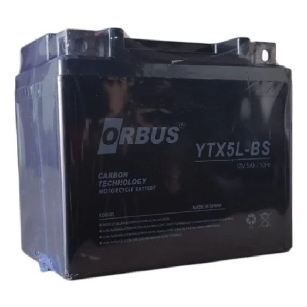 Orbus 12v 5ah Alçak Motosiklet Aküsü Ebatlar: 113x68x105 - Görsel 2