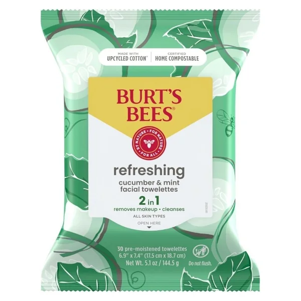 Burt's Bees Refreshing Salatalık & Nane 30'lu Makyaj Temizleme Mendili - Görsel 2