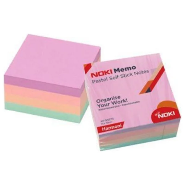 Noki Memo Pastel Harmoni 75x75 Mm 400 Yaprak Yapışkanlı Not Kağıdı - Görsel 2